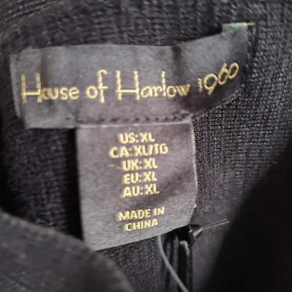 House of Harlow 1960 Black Ribbed Crop Top Size XL - Picture 3 of 4